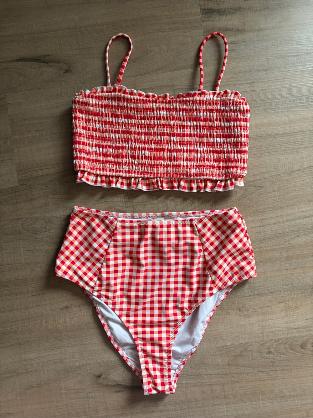 Cupshe Gingham Ruched Swimsuit